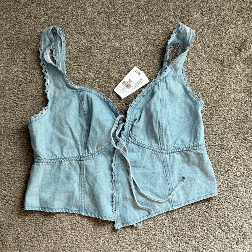 Denim corset American eagle top